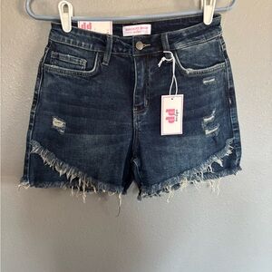 Distressed Dark Wash Women's Jean Shorts by dd